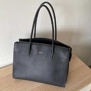 Furla Black Leather Satchel